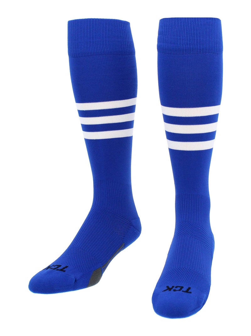 TCK Performance Baseball/Softball Socks (Royal/White, Large) - Image 2